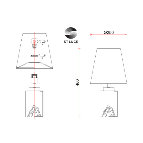 Схема с размерами ST Luce SL1000.214.01