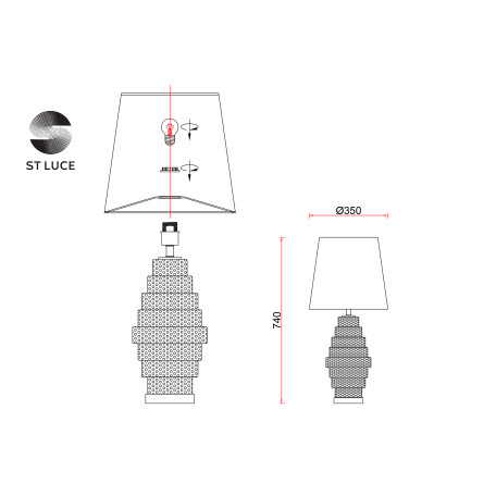 Схема с размерами ST Luce SL1001.204.01