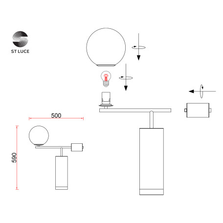 Схема с размерами ST Luce SL1008.404.01