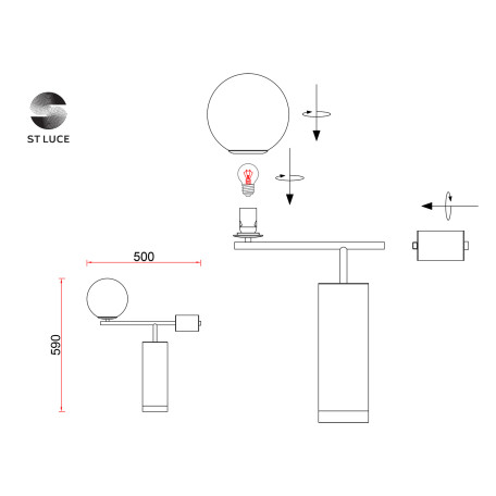 Схема с размерами ST Luce SL1008.504.01