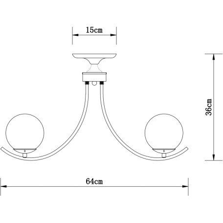 Схема с размерами Arte Lamp A2715PL-5AB