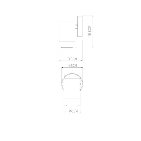 Схема с размерами Arte Lamp A3503AL-1WH