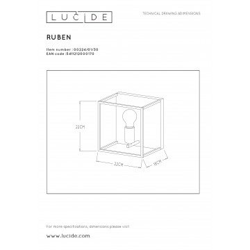 Схема с размерами Lucide 00224/01/30