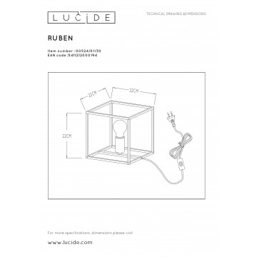 Схема с размерами Lucide 00524/01/30