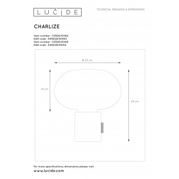 Схема с размерами Lucide 03520/01/62