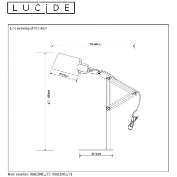 Схема с размерами Lucide 06618/01/31