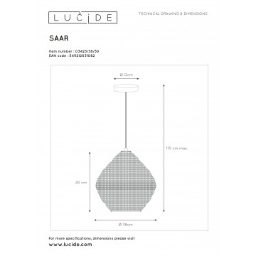 Схема с размерами Lucide 03423/38/30