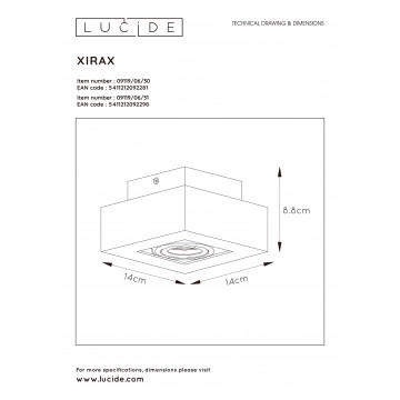 Схема с размерами Lucide 09119/06/30