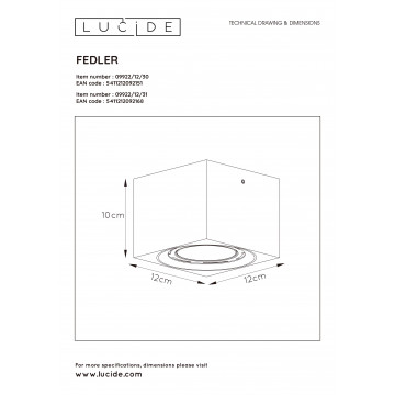 Схема с размерами Lucide 09922/12/30