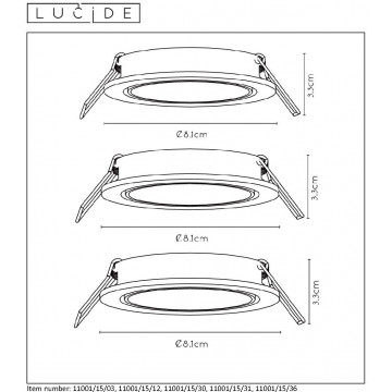 Схема с размерами Lucide 11001/15/30