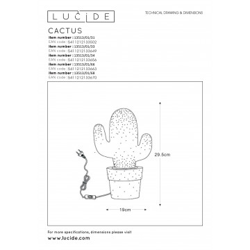 Схема с размерами Lucide 13513/01/68