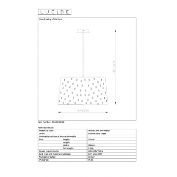 Схема с размерами Lucide 05420/46/68