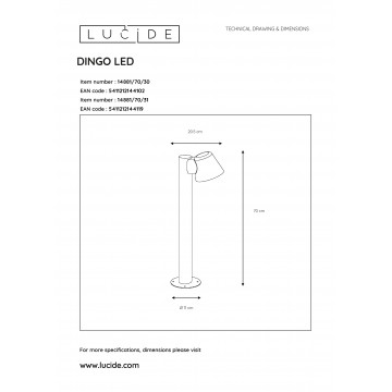 Схема с размерами Lucide 14881/70/30