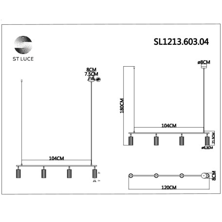 Схема с размерами ST Luce SL1213.603.04