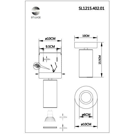 Схема с размерами ST Luce SL1215.402.01