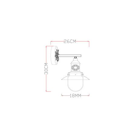 Схема с размерами Arte Lamp A4524AP-1AB