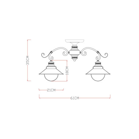 Схема с размерами Arte Lamp A4577PL-3CK