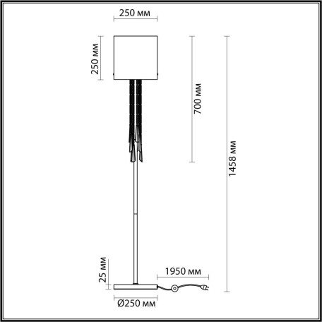 Схема с размерами Odeon Light Exclusive 4890/1F