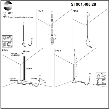 Схема с размерами ST Luce ST901.405.28