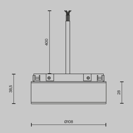 Схема с размерами Maytoni TRA172DR-100W-DS-B