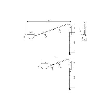 Схема с размерами Maytoni MOD126WL-01B1