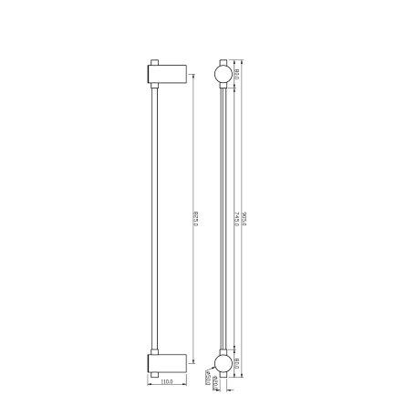 Схема с размерами Maytoni MOD413WL-L8B3K