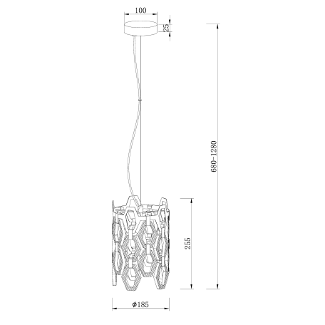 Схема с размерами Maytoni MOD490PL-01G