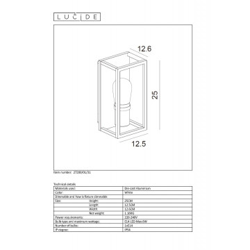 Схема с размерами Lucide 27200/01/31