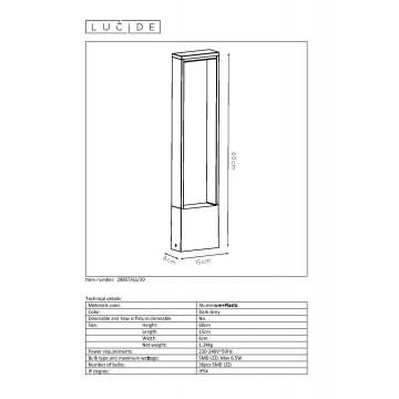 Схема с размерами Lucide 28857/61/30