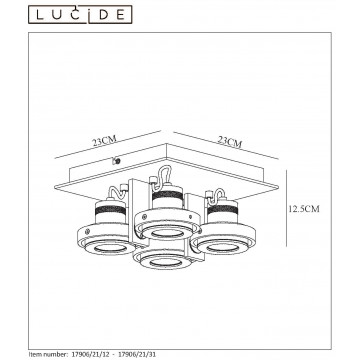 Схема с размерами Lucide 17906/21/12