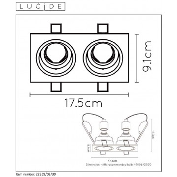 Схема с размерами Lucide 22959/02/30