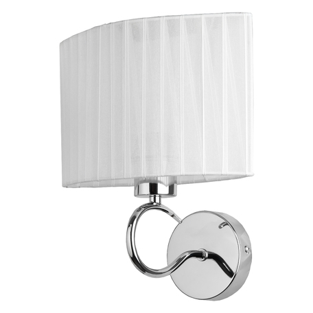 Бра Toplight Jeanne TL3650B-01CH, 1xE27x40W, хром, белый, металл, текстиль