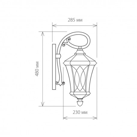 Схема с размерами Elektrostandard a031921