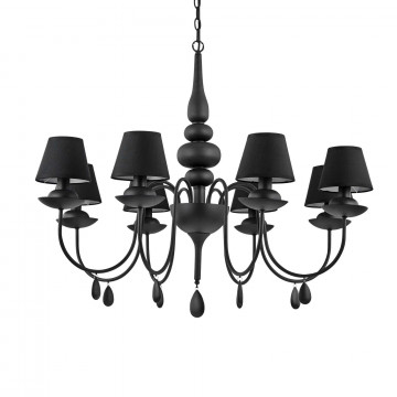 Подвесная люстра Ideal Lux BLANCHE SP8 NERO 111896, 8xE14x40W