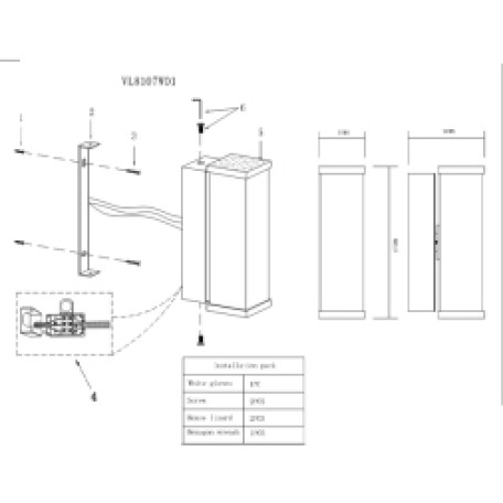 Схема с размерами Vele Luce VL8107W01