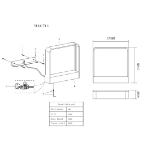 Схема с размерами Vele Luce VL8117W11