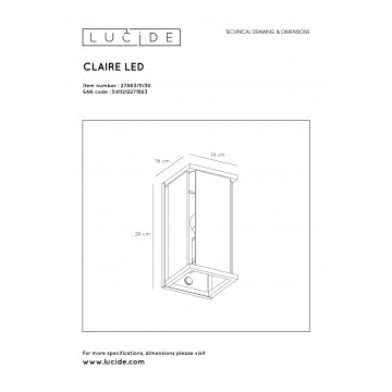 Схема с размерами Lucide 27883/11/30