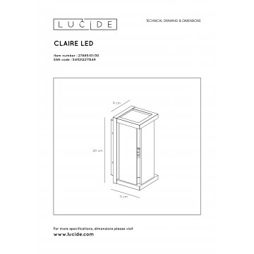 Схема с размерами Lucide 27885/01/30