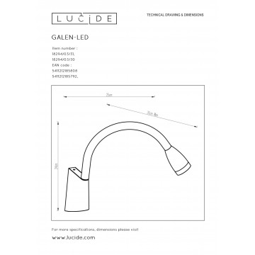 Схема с размерами Lucide 18294/03/30