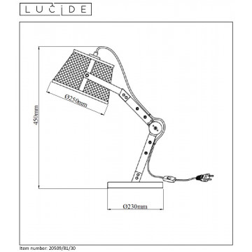 Схема с размерами Lucide 20509/81/30