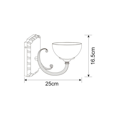 Схема с размерами Arte Lamp A3777AP-1AB