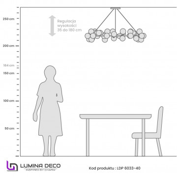 Схема с размерами Lumina Deco LDP 6033-40 CHR