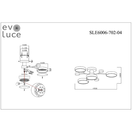 Схема с размерами ST Luce SLE6006-702-04