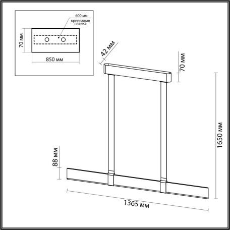 Схема с размерами Odeon Light 6630/36L