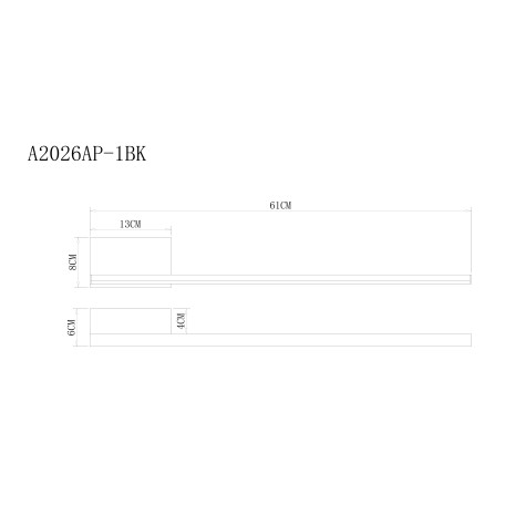 Схема с размерами Arte Lamp A2026AP-1BK