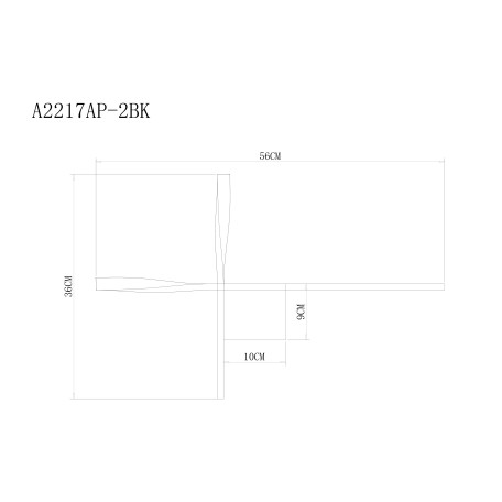 Схема с размерами Arte Lamp A2217AP-2BK