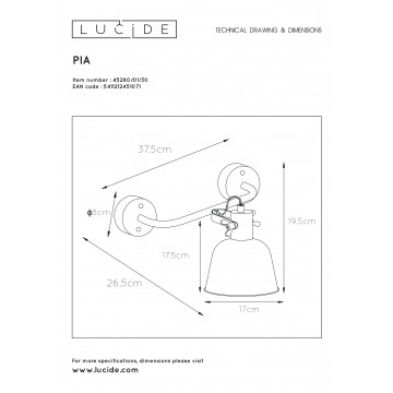 Схема с размерами Lucide 45280/01/30