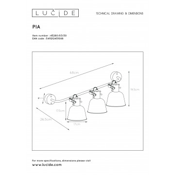 Схема с размерами Lucide 45280/03/30