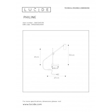 Схема с размерами Lucide 30672/01/30