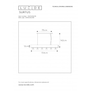 Схема с размерами Lucide 30474/06/30